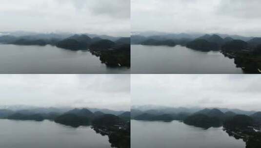 航拍浙江千岛湖自然风景高清在线视频素材下载