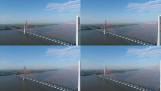 航拍九江二桥高清在线视频素材下载