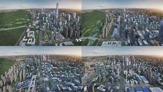 三维动画 武汉光谷 武汉城市 城市航拍高清在线视频素材下载