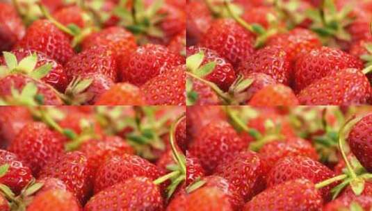一堆草莓在旋转高清在线视频素材下载