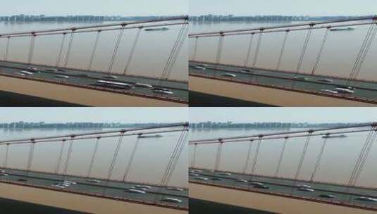 城市航拍武汉城市桥梁交通竖屏高清在线视频素材下载