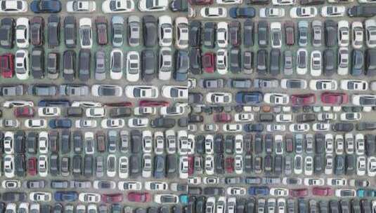 停车场 大型停车场 私家车 停车位 4K航拍高清在线视频素材下载