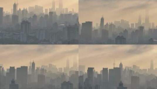 上海日出建筑航拍空镜高清在线视频素材下载