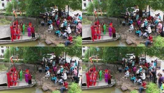三都渔村九姓渔民水上婚礼表演高清在线视频素材下载