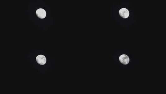 黑色背景中月球缓慢升起高清在线视频素材下载
