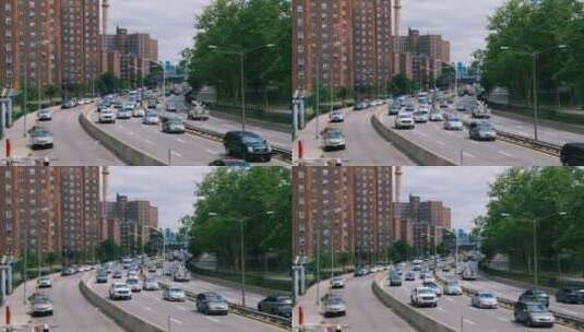城市街道上的交通高清在线视频素材下载