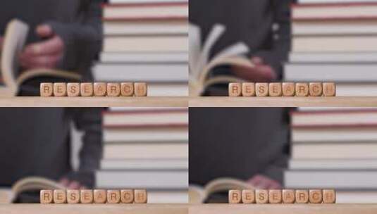 用木制字母方块拍摄教育高清在线视频素材下载