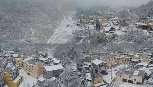 下雪的村庄高清在线视频素材下载