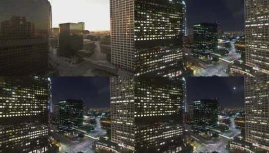 摩天大楼外的街道风景高清在线视频素材下载
