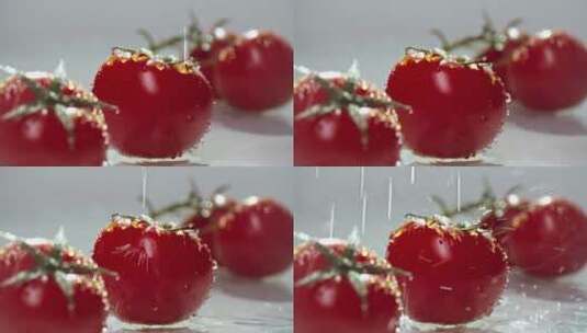 西红柿上的水珠高清在线视频素材下载