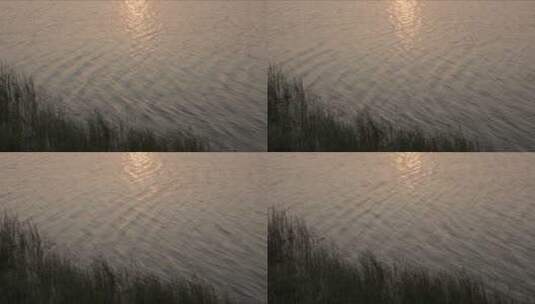 湖面日落反光波光粼粼空镜头高清在线视频素材下载