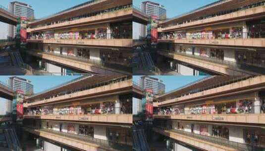 砂之船商业中心门店店铺航拍高清在线视频素材下载
