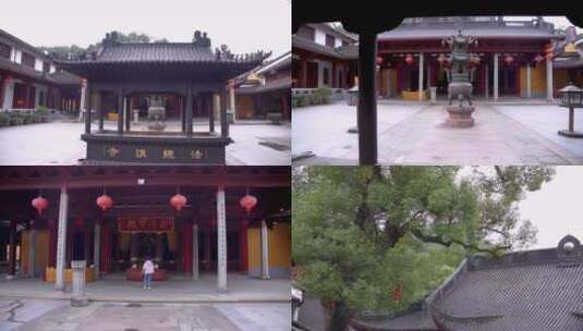 杭州西湖三天竺法镜寺江南寺庙建筑4K视频高清在线视频素材下载