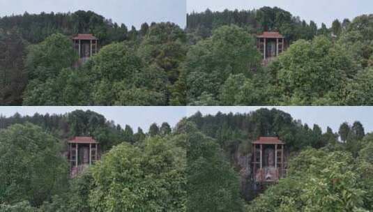 高清航拍四川眉山高家大佛自然风光高清在线视频素材下载