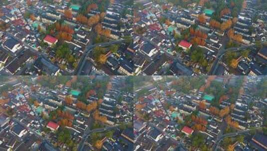 杭州上城区馒头山社区秋色航拍高清在线视频素材下载