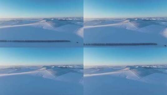大兴安岭丘陵雪原风景高清在线视频素材下载