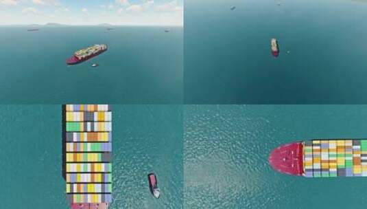 三维海上货轮运输动画高清在线视频素材下载