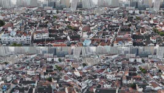 上海老西门旧城区石库门航拍上海日出高清在线视频素材下载
