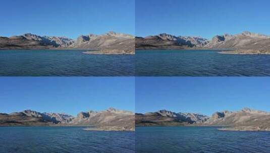 蓝色的姊妹湖湖泊和高原山川高清在线视频素材下载