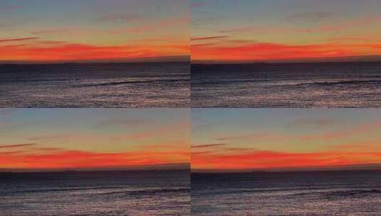 实拍夕阳下的海面高清在线视频素材下载