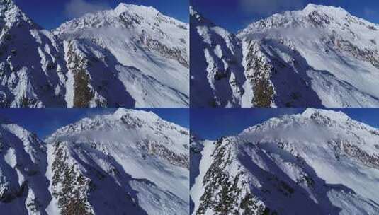 西藏派墨公路雪山山峦道路航拍高清在线视频素材下载