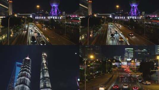 实拍城市夜景交通高清在线视频素材下载