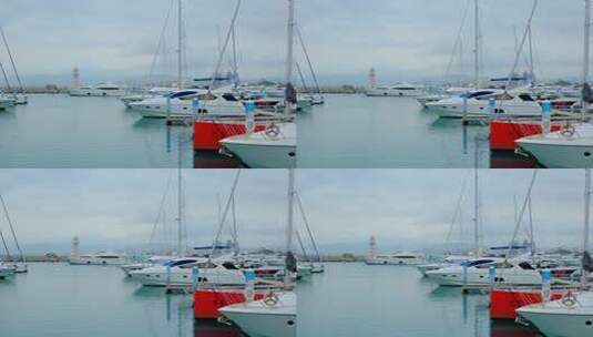 帆船游艇港口码头高清在线视频素材下载