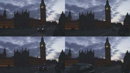 伦敦黄昏时大本钟的剪影高清在线视频素材下载