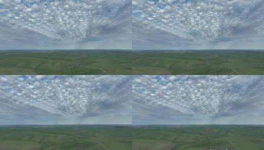 航拍内蒙古草原丘陵天空云彩视频素材高清在线视频素材下载