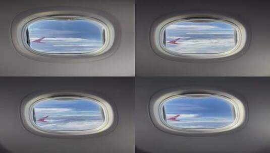 飞机窗户上看到的云海高清在线视频素材下载