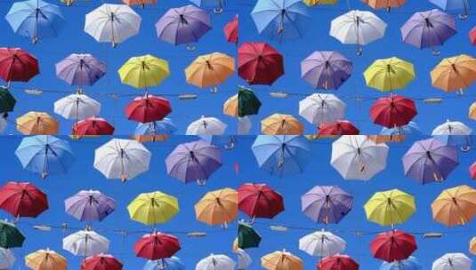 挂在半空中的雨伞 唯美空镜高清在线视频素材下载