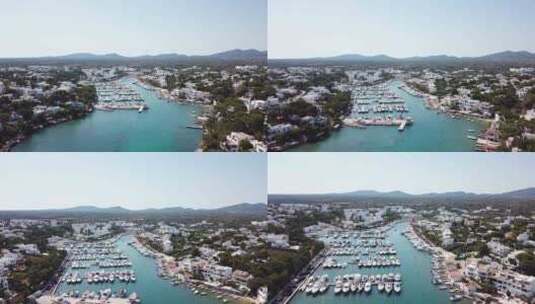 天线：西班牙马略卡岛的卡拉多尔度假小镇高清在线视频素材下载