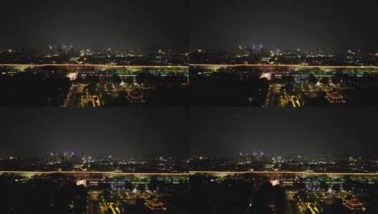 南京城市夜景灯光中华门老门东秦淮河高清在线视频素材下载