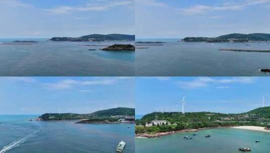 航拍晴朗的台州大陈岛绝美风景高清在线视频素材下载