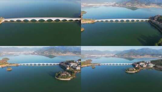 浙江省余姚市四明湖的浣水桥高清在线视频素材下载
