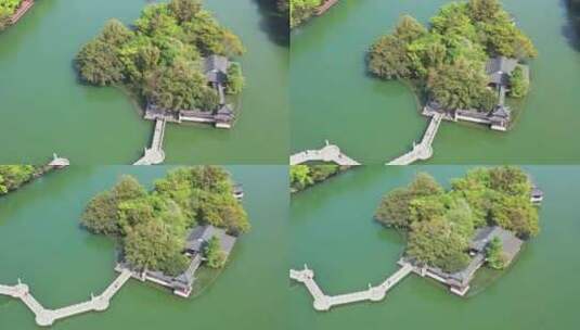 航拍桂林湖心岛高清在线视频素材下载