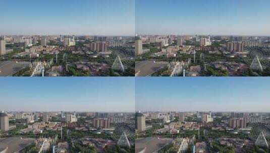 山东潍坊人民广场航拍高清在线视频素材下载