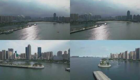 湛江保利天悦湾湛江海滨浴场航拍高清在线视频素材下载