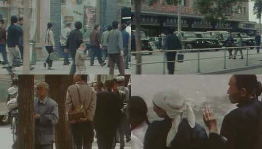 70 80年代北京街头人群人流高清在线视频素材下载