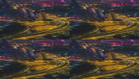 安徽合肥城市风光夜景航拍移动延时高清在线视频素材下载