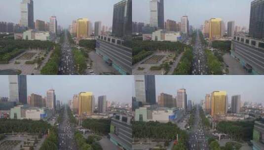 河北邯郸中华北大街交通航拍高清在线视频素材下载