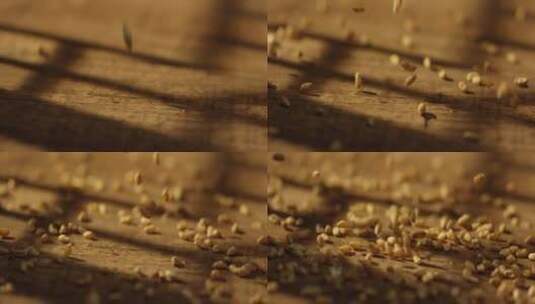 小麦粒掉落3高清在线视频素材下载