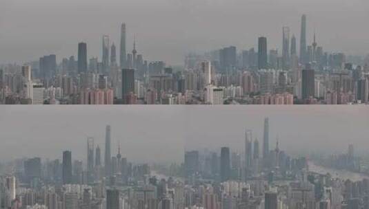 上海清晨日出天际线航拍高清在线视频素材下载