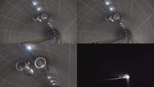 隧道机电通风管照明系统高清在线视频素材下载