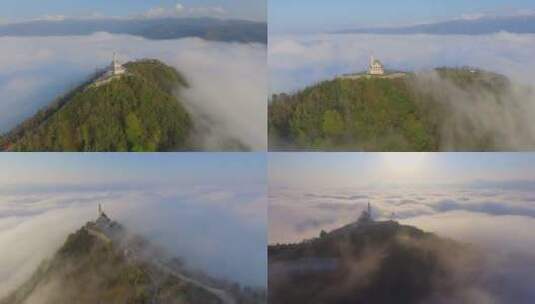 迷雾中的清真寺高清在线视频素材下载