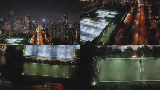 深圳湾体育中心航拍高清在线视频素材下载