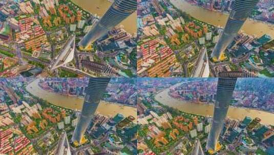 上海中心大厦 航拍高清在线视频素材下载