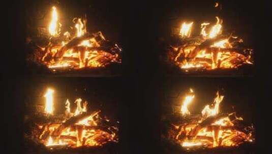 壁炉里的火焰高清在线视频素材下载