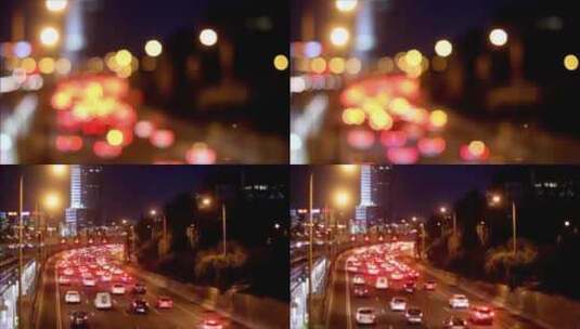 夜景城市车流、交通路网高清在线视频素材下载