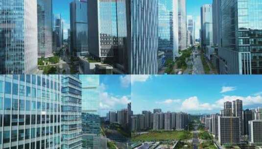 广西南宁总部基地现代化高楼建筑街道穿梭高清在线视频素材下载